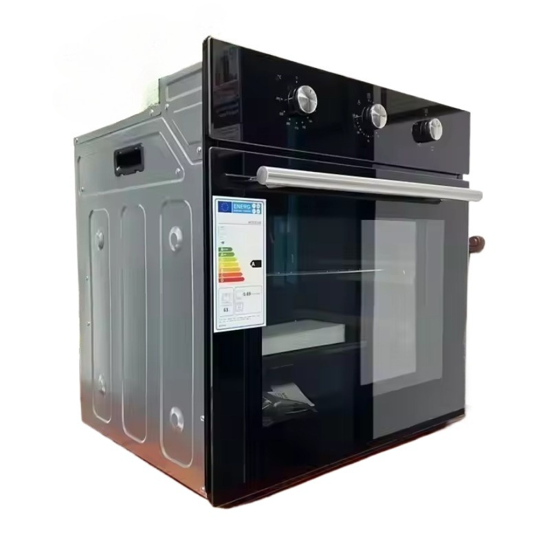 Kitchen Appliances Built In - 63L内蔵型電気オーブン 多機能4つの機能 キッチンベーキング機器 大容量ピザ調理器 エネルギー効率クラスA ブラック