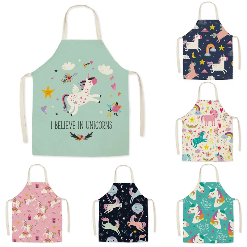 Kitchen Appliances Hobart - 漫画ユニコーン防水ノースリーブエプロン、コットンリネン生地、キッチンエプロン、ホルターセル、調理、ベーキング、バーベキューアクセサリー、ファッション