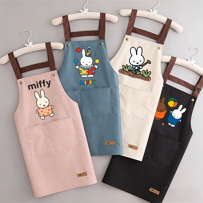 Kitchen Appliances Hobart - ミッフィー女性用エプロン 女性用かわいいホームベーキングレストランバーベキュー飲料エプロン防水耐油ノースリーブピナフォーギフト