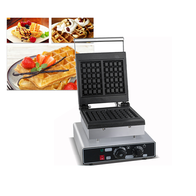 Waffle Iron Belgian - ノンスティックワッフルメーカー スクエアワッフルマシン 業務用ベルギーワッフルメーカー アイロンベーキングパン
