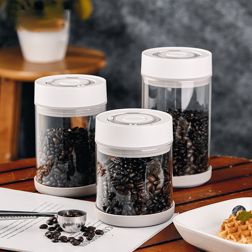 Kitchen Appliances Organizer - キッチン防湿ガラスコーヒー豆ジャー自動インテリジェント真空保存密封ジャー食品フルーツシリアルティーコンテナ