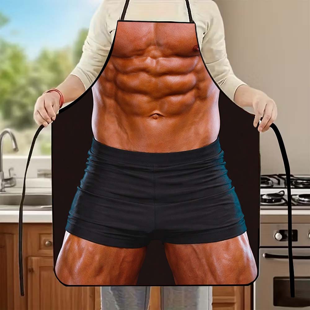 Kitchen Appliances Hobart - 1pc 面白い 3D マッスルマンプリント調理用エプロン、男性用ノベルティパーティーバーベキューキッチンエプロン