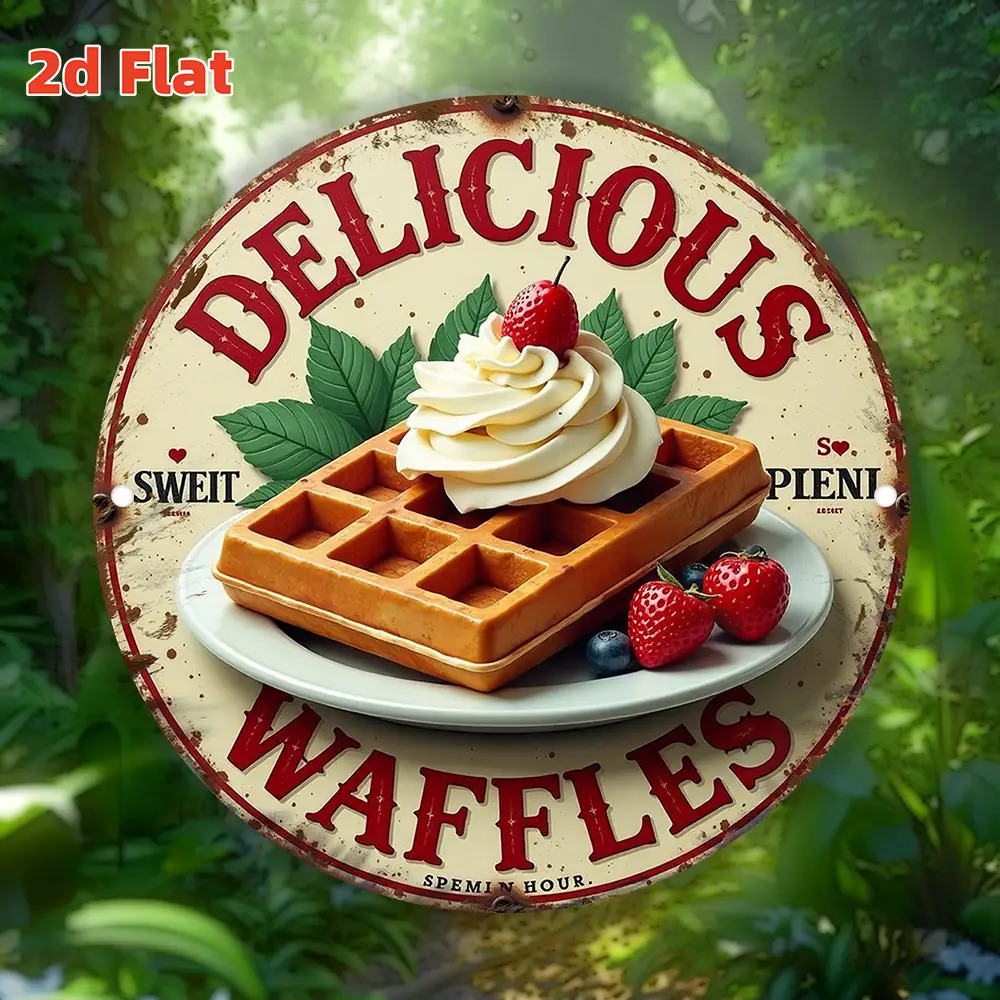 2Dフラット、ヴィンテージベルギーワッフルウォールサイン - - Waffle Iron Belgian のレビューと価格