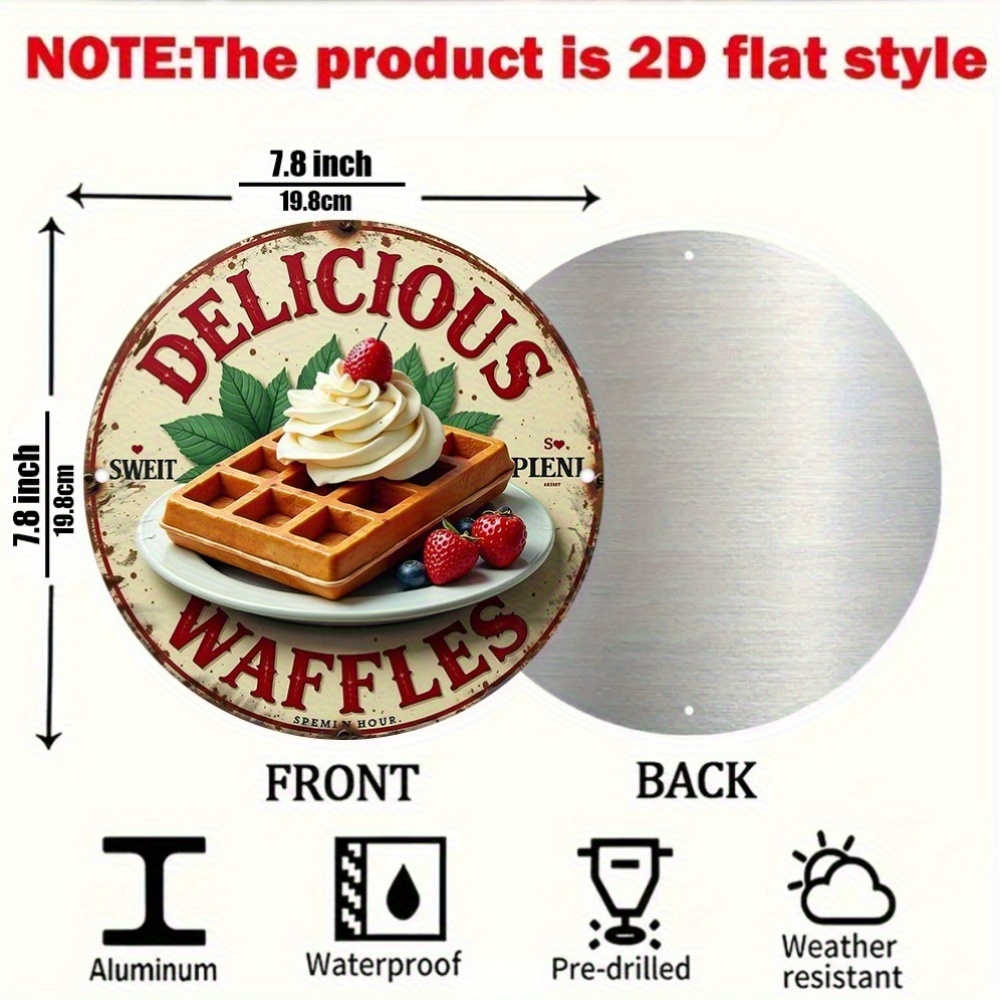 2Dフラット、ヴィンテージベルギーワッフルウォールサイン - - Waffle Iron Belgian のレビューと価格