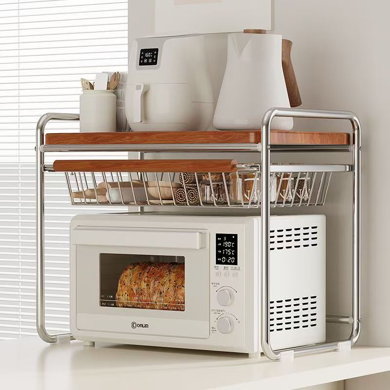 ミッドセンチュリーマイクロ波レンジ台プルアウトバスケットキッ - Kitchen Appliances Essentials のレビューと価格
