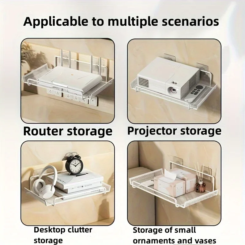 穴あけ不要の壁掛け式ルーターシェルフ。金属製メッシュ素材で、 - Kitchen Appliances Organizer のレビューと価格