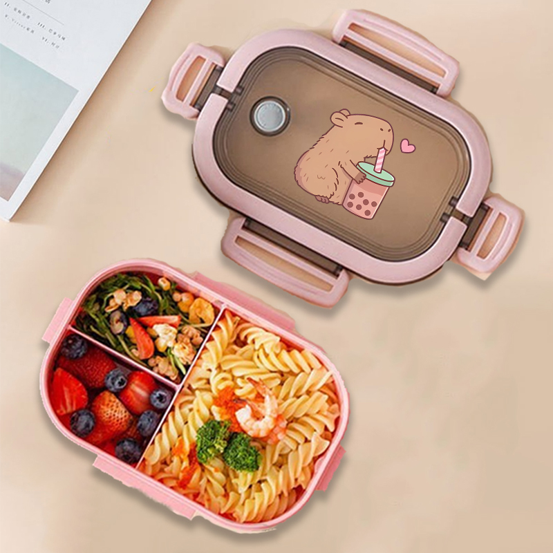 カピバラ弁当箱アニメ動物プリント食品保存容器子供学校ピクニッ - Kitchen Appliances Organizer のレビューと価格