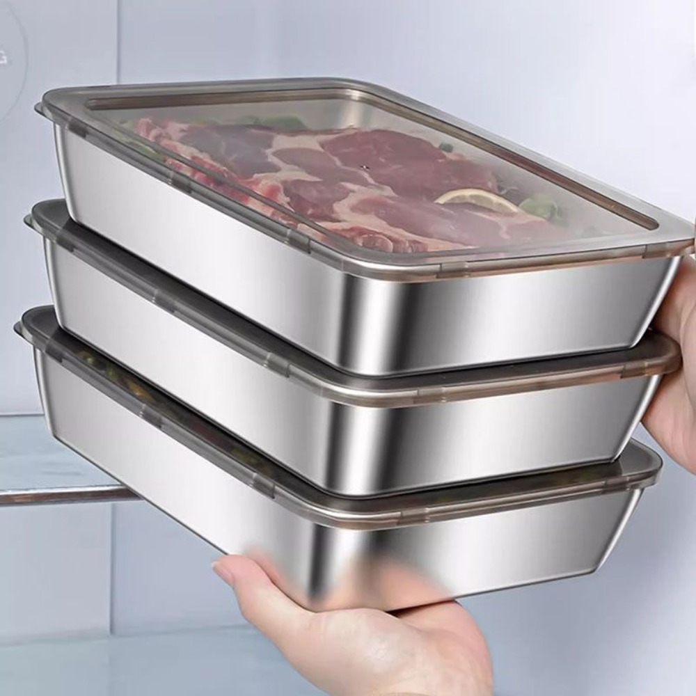 食品グレードのステンレス製サービングトレイ（蓋付き）、多目的 - Kitchen Appliances Organizer のレビューと価格