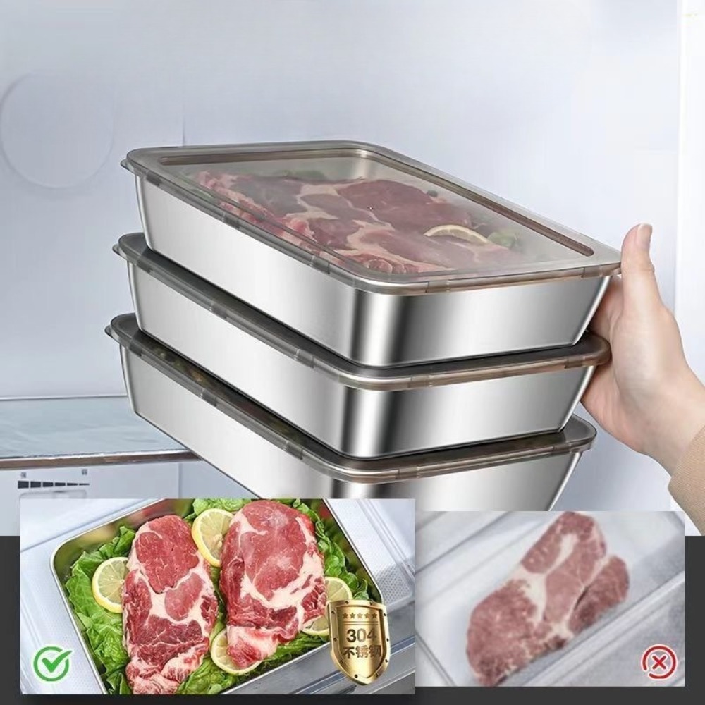 食品グレードのステンレス製サービングトレイ（蓋付き）、多目的 - Kitchen Appliances Organizer のレビューと価格