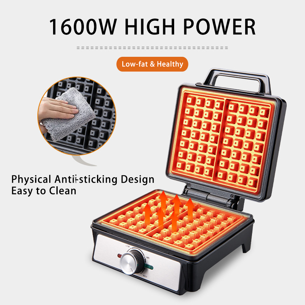 焦げ付き防止電気ワッフルアイロン,2スライス,朝食用,ベルギ - Waffle Iron Belgian のレビューと価格