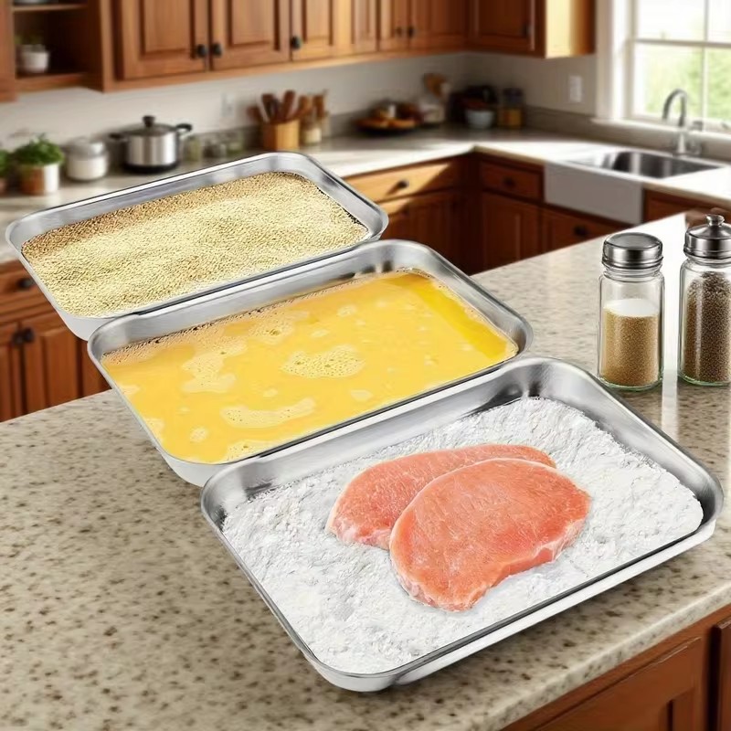 透明な蓋が付いた、3点セットのステンレス製食品保存容器。キッ - Kitchen Appliances Organizer のレビューと価格