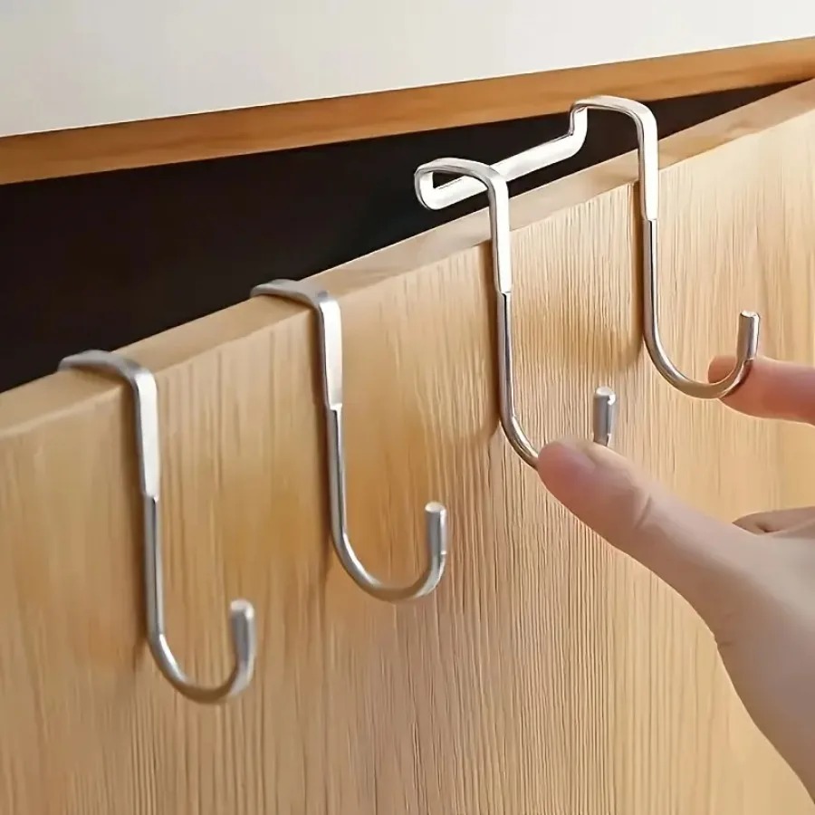 1/5個 ステンレス製ダブルS字型フック 穴あけ不要 キッチ - Kitchen Appliances Organizer のレビューと価格
