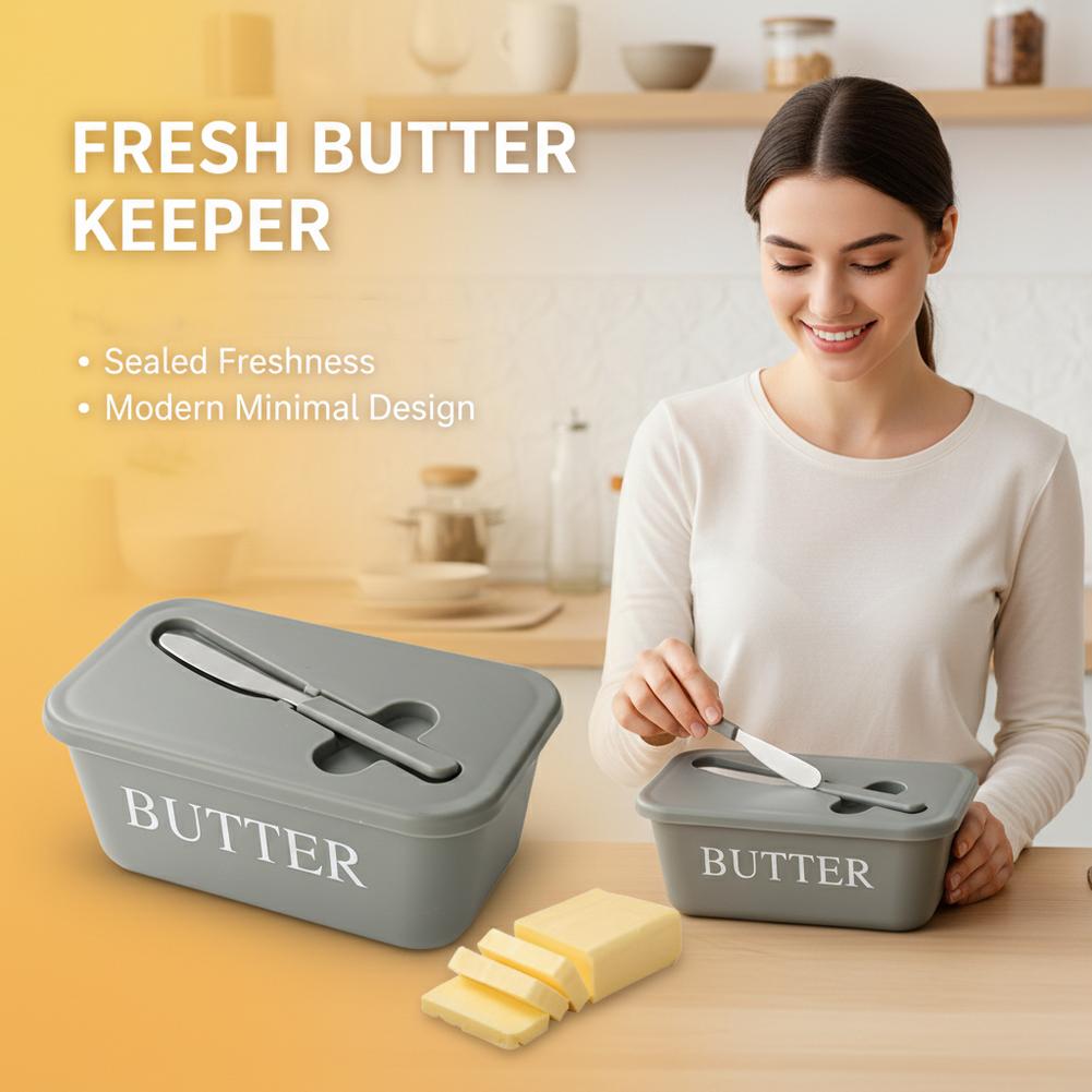 蓋とスプレッダー付きPPバターディッシュ、冷蔵庫用気密バター - Kitchen Appliances Organizer のレビューと価格