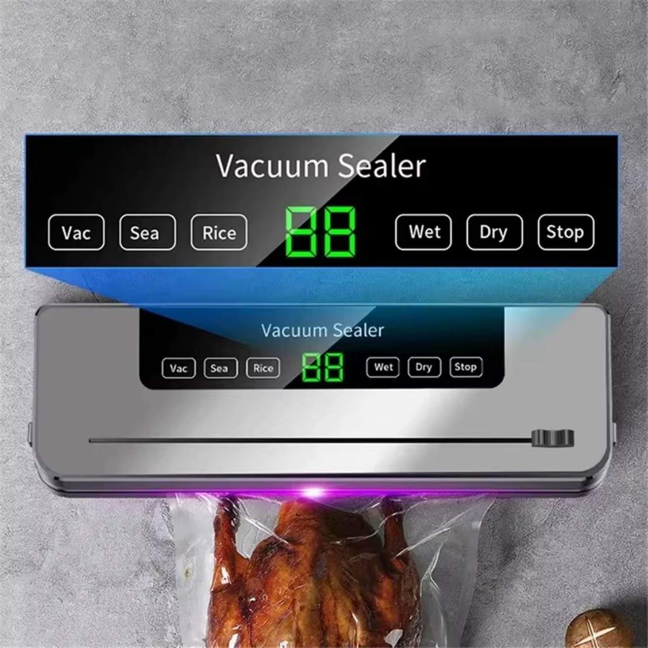 食品保存用電動真空シーラー。乾燥・湿潤モードに対応し、内蔵カ - Kitchen Appliances Built In のレビューと価格