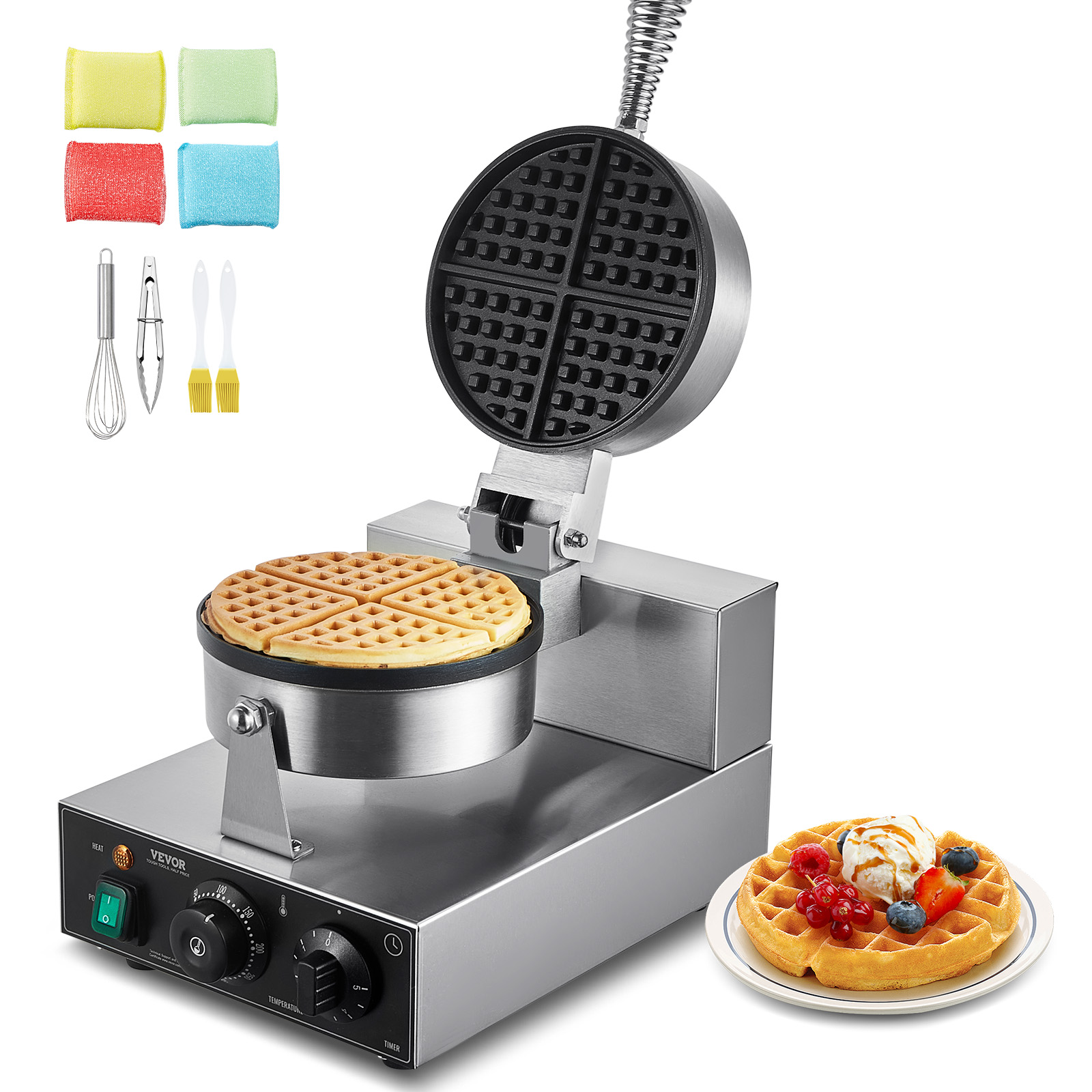 SucceBuy 業務用ワッフルメーカー 丸型ワッフルベーカ - Waffle Iron Belgian のレビューと価格
